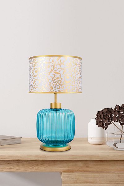 MINIMAL ETICARET VE BILGI TEKNOLOJILERI Intense Sapphire Blue Glass Lampshade