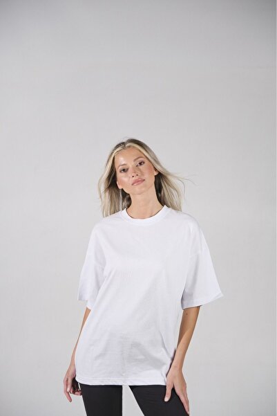 Bafaco Tekstil / Butterfly Baskılı Beyaz Oversize T-Shirt