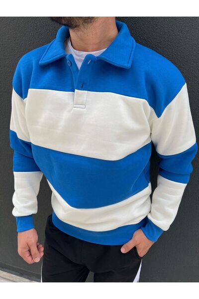 BY İMPALA MODA YENİ SEZON ÜÇ İPLİK ŞARDONLU POLO YAKA DÜĞMELİ SWEAT