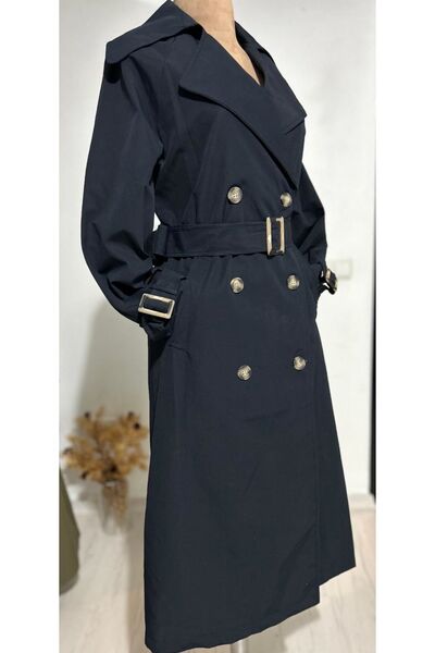 Arestill Kemik Toka Detaylı Uzun Trençkot