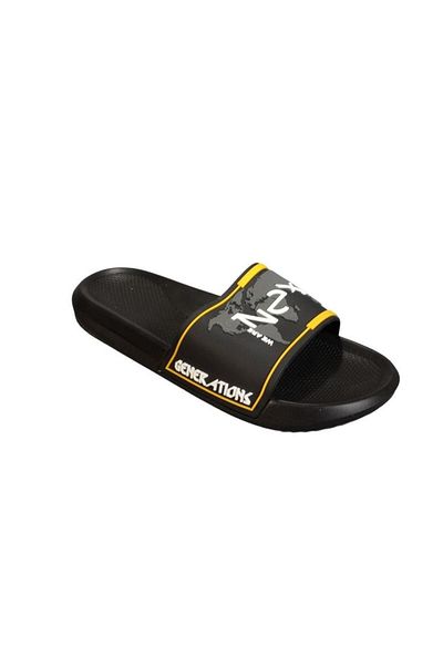 GEZER Men's Grey-Navy Black Comfortable Slippers - Suitable for Pool and Garden