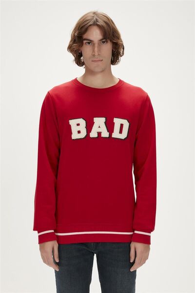 Bad Bear 23.02.12.013-fw قميص من النوع الثقيل للرجال برقبة دائرية