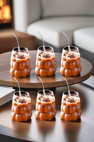Open Home Concept 350 mL BoroSilicate Cocktail - 6 Grape Model, Cold and Hot Coffee Soft Drink Cup, 6 GlaSS Straw Gift