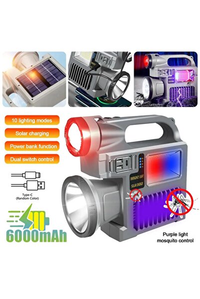 Janva Solar EL Feneri Prekejtör Sinek cız powerbanklı usb şarj lamba ışıldak ...