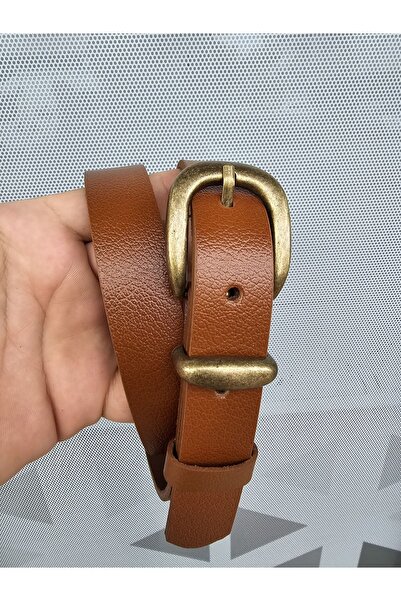 Kemerix 100% Genuine Leather Tan Belt with Antique Coated Buckle