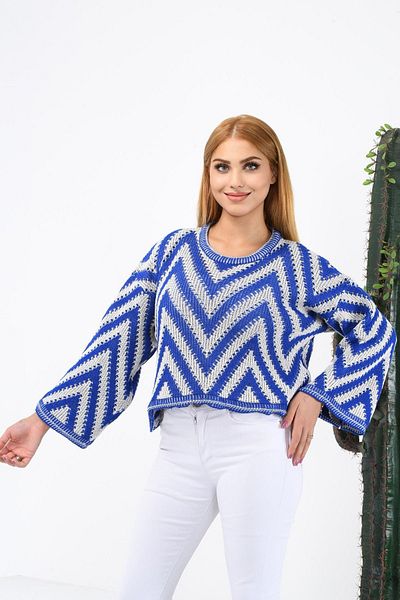 Lady MORE Tricotaj de damă cu model în zig-zag