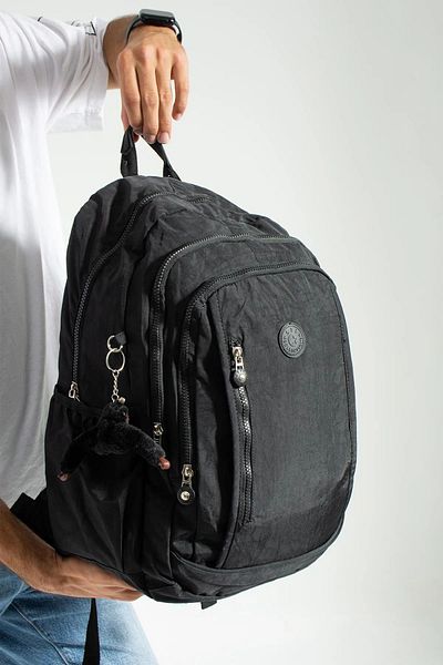 Alanç Gift Mega Size Μαύρο Unisex Αδιάβροχο Crinkle Ultra Light Multi-Eye Casual, Ταξίδι, Σχολικό Σακίδιο