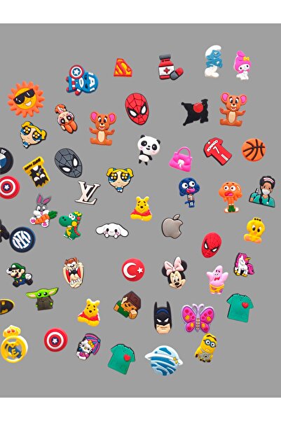 Jibbitz 20 adet Yapışkanlı Matara Defter Telefon Laptop Bilgisayar Jibbitz Süsleri Karışık Paket