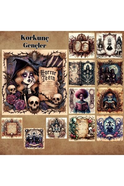 Pink Swan Craft Vintage strašni tinejdžeri 12 komada set naljepnica za albume...