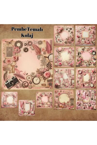 Pink Swan Craft Set de autocolante pentru planificator de covoraș pentru albu...