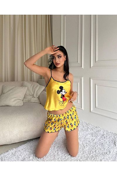 Kelebeklingerie Set cămașă de noapte din satin VS - pantaloni scurți