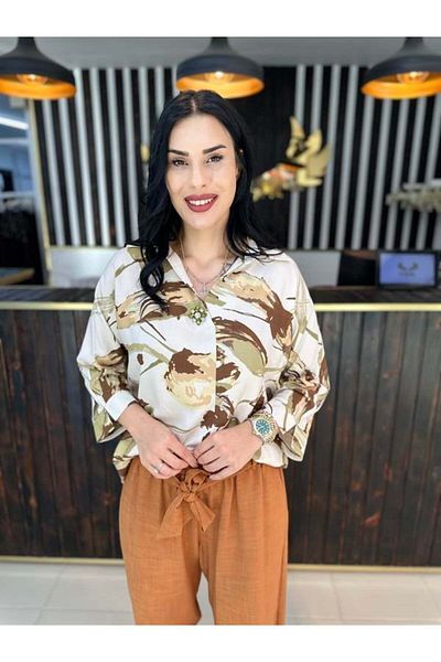 GÖKSEL Linen Plus Size Blouse