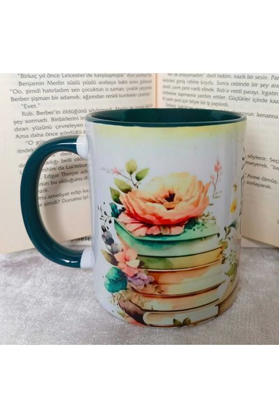 Mugs and love Kitap Kitaplar Vintage Baskı Büyük Boy Kupa