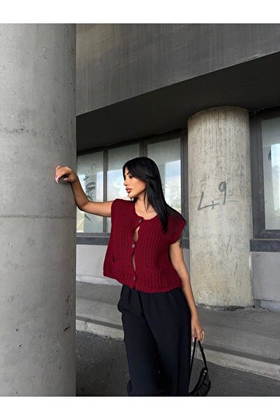 Bella Breeze Women's Knitted Model Buttoned Knitwear Sweater