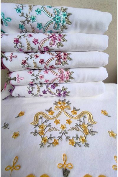 GONCA TEKSTİL Πετσέτα Προσώπου Diana Velvet - 6 Τεμάχια 50x90 cm