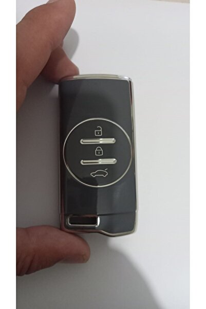GMA KEYS Husă pentru chei Chery Tiggo 7 Pro Smart Nano - 3 butoane, culoare gri argintiu, calitate 1