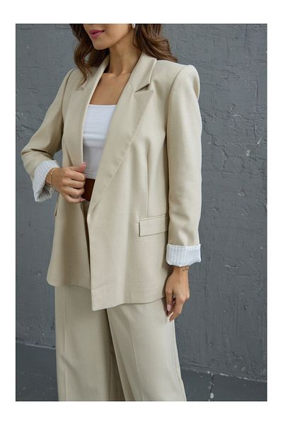 Elif Özbey Butik Blazer Jacket - Stone Sleeve Detail
