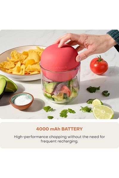 Nutricook Choppi Cordless Rechargeable Chopper 500mL CH600 -  Red
