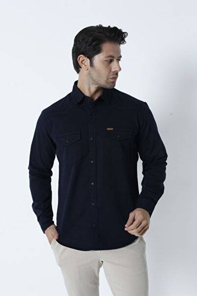 Cordial Erkek Pamuklu Regular Fit Lacivert Sonbahar/kışlık Çift Cep Kapaklı G...