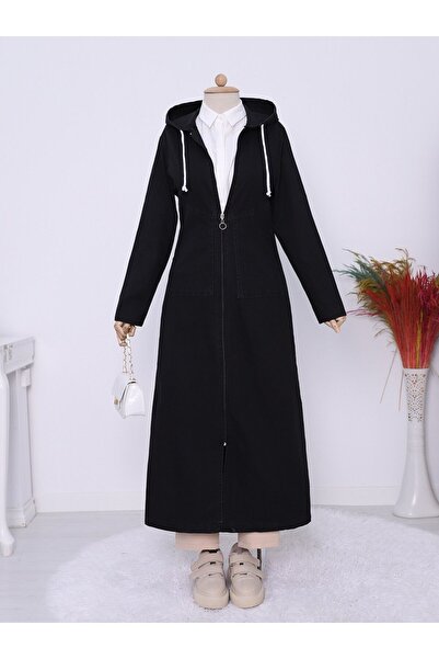 ZUMRAGİYİM Kapşonlu Yan Cepli Kot Kap 1.kalite