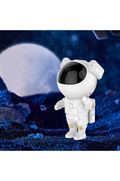Genel Markalar Beyaz Astronot Projektör Masa Lambası, 23x11 cm, şık ve fonksiyonel tasarım