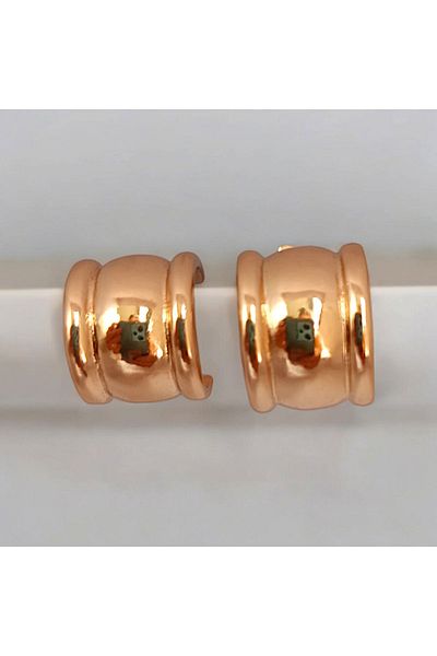 Marlenka Rose Patterned Steel Curved Earrings