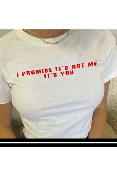 MEAGİYİM Y2k - "Nisam ja, već ti" Štampano Skraćeni kroj Baby Tee