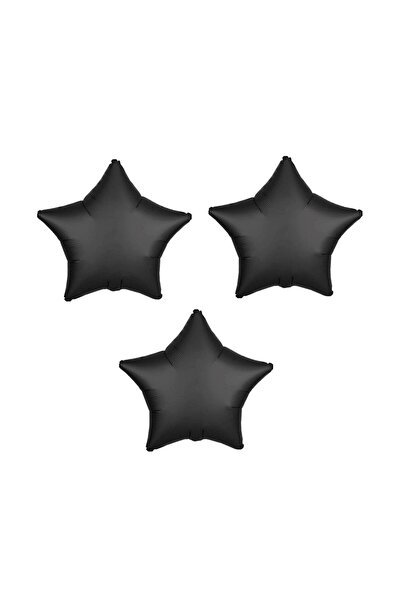 BAL10 DÜNYASI Star Foil Balloon 3 Pieces Black