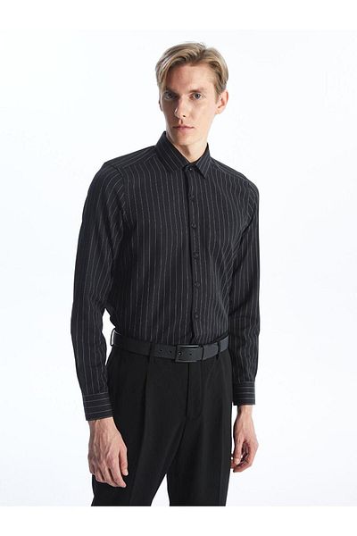 LC Waikiki Cămașă pentru bărbați în dungi cu mânecă lungă, slim fit