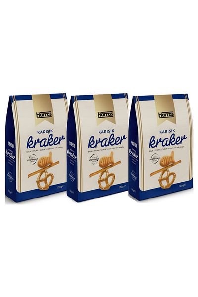 Harras 120 Gr X 3 Pack Salty Mixed Crackers - Fish Bow Stick