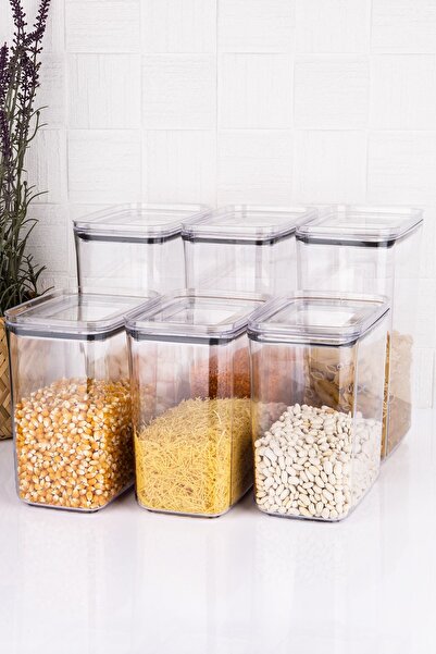 Home 6-Piece Food Storage Set - Vacuum Lid, Label, 2900-2200 ml