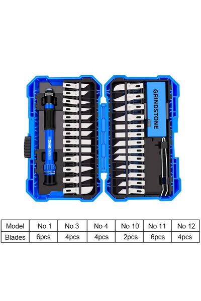 REKOTOOLS 29 Parça Oyma Bıçağı Seti Hassas Kesici Renkli Kolu Neşter Çakı San...