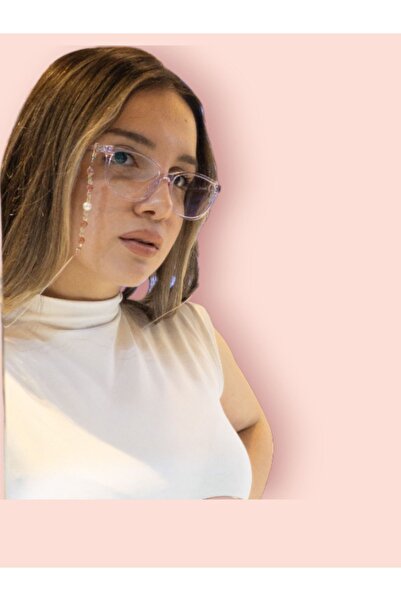 Dİ CORDE AKSESUAR White Brown Pearl - Bead Detailed Glasses Accessory