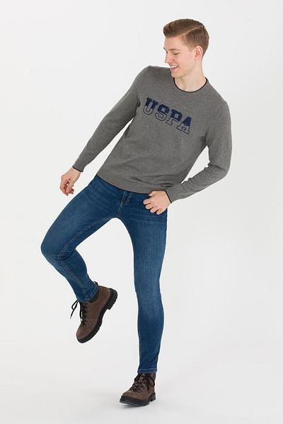 U.S. Polo Assn. Men's Gray Crew Neck Sweater