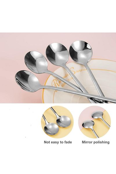 AHİR TİCARET 6 Paris Model Dessert and Ice Cream Spoons