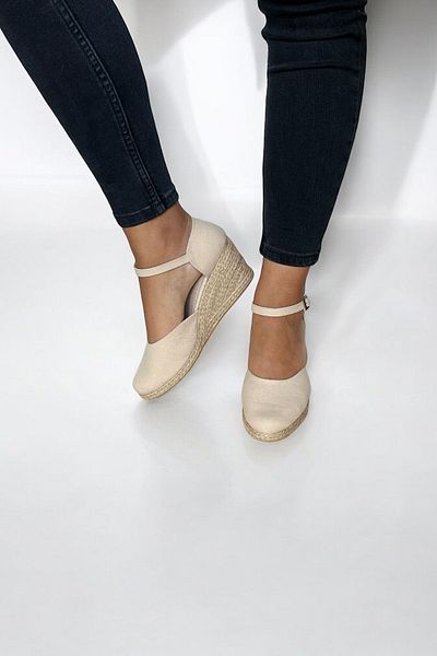 Y&D Shoes Sandale espadrile de in pentru femei – formă plată, toc pană de vară