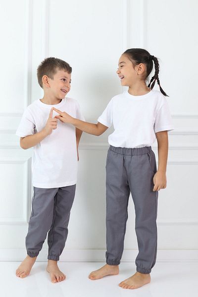 Cuckoo Cotton Gabardine Jogger Pants - Boys' Girls' School Pants with Elastic Waist