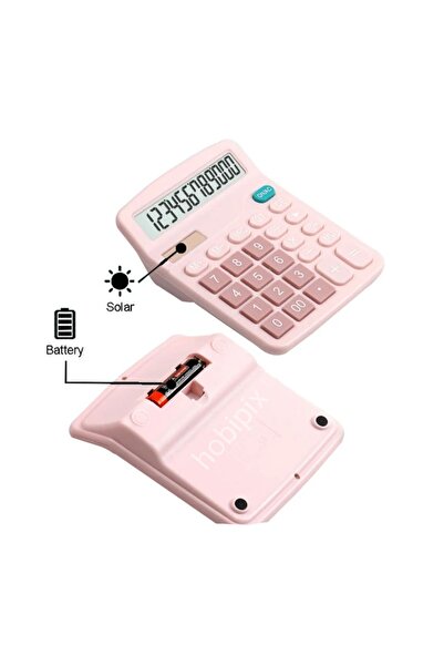 HOBİPİX Pilli Güneş Enerjili 12 Haneli Hesap Makinesi