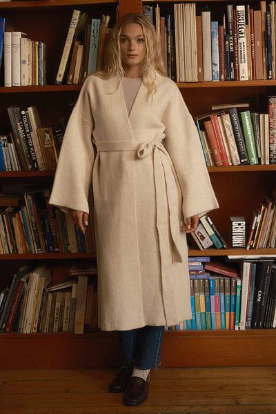 Hooopstore Cardigan supradimensionat de culoarea pietrei