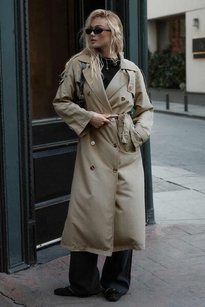 Hooopstore Soft Oversize Vizon Trençkot