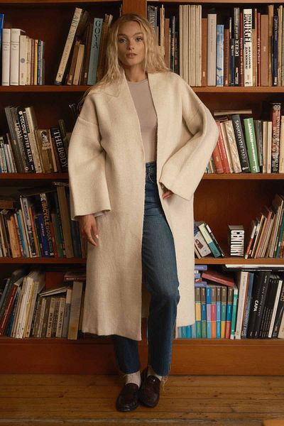 Hooopstore Cardigan supradimensionat de culoarea pietrei