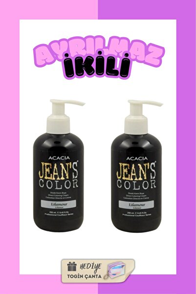 Acacia Jeans Color Ayrılmaz İkili Boya Seti - Lilamor + Lilamor + Hediye Togi...