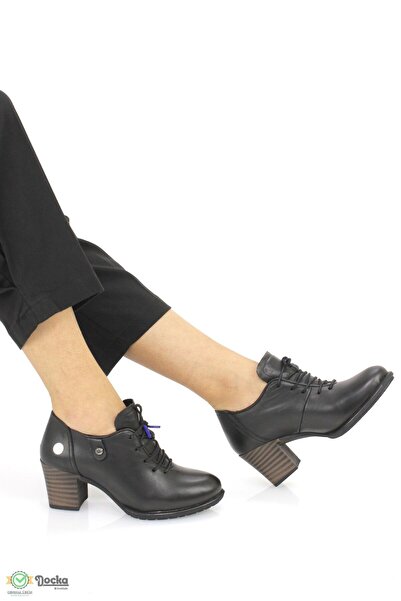 Mammamia Kadın Hakiki Deri Ortopedik Kışlık Klasik Kalın Topuklu Ayakkabı M25...