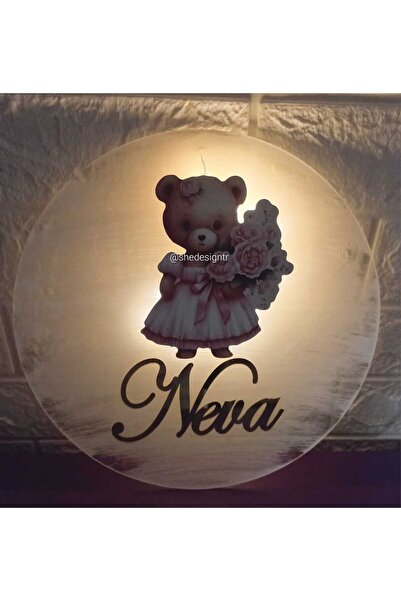 s'he design organizasyon KIZ BEBEK İSMİNE ÖZEL HAZIRLANAN LEDLİ PLEKSİ KAPI SÜSÜ