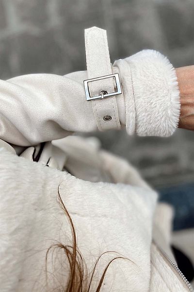 La Querta Zr Leder-Wildledermantel für Damen der neuen Saison mit Reißverschluss und Gürteldetail LQ