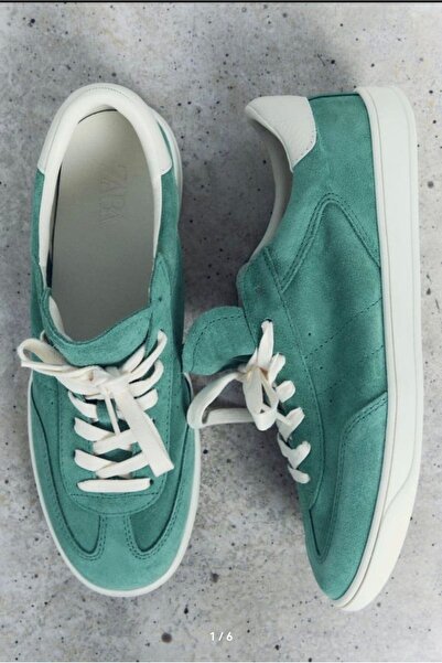 Butik Allbucks Zr Gerçek Hakiki Deri Yeşil Spor Ayakkabı Sneaker Abzra0010