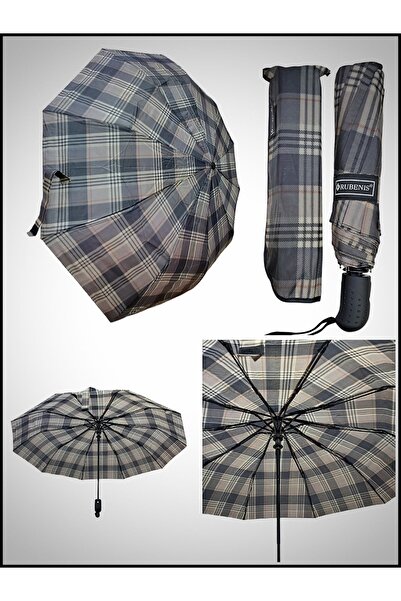 Rubenis Kaliteli 3 Kırmalı 10 Telli Otomatik Açılır Şemsiye