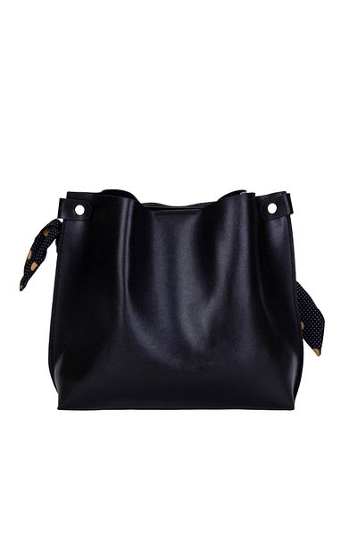 Ksburda Women's Soft Leather Hand Sleeve and Shoulder Bag with Scarf and Chain Accessory
