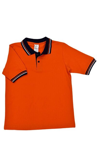 BAGLAN Πορτοκαλί κολεγιακό μπλουζάκι με γιακά πόλο - BGL-K-OR-4