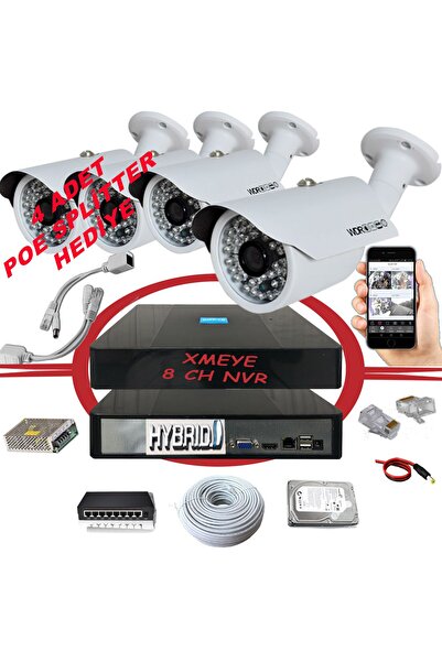 BİSES 4' lü 5 MP 1940P Sensör 6 Megapiksel Sony Lens Metal Kasa IP Güvenlik K...